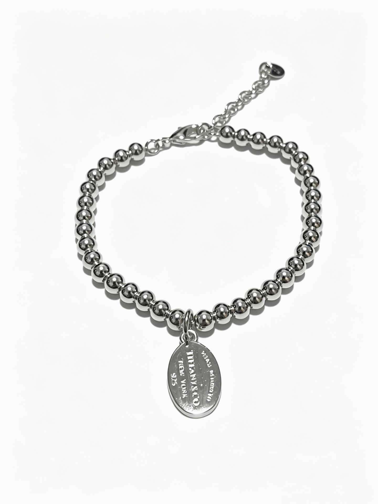 Tiffany & Co. Sterling Silver Bead Bracelet with Tag